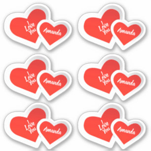 “I Love You” Cute Valentine Hearts .. Personalized