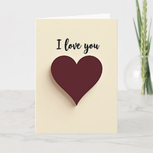 I Love You Cutout Heart Card