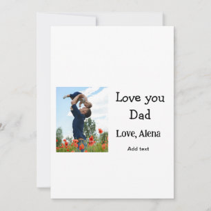 I love you dad father's day elegant add photo text invitation