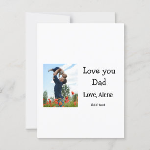 I love you dad father's day elegant add photo text postcard