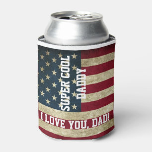 I LOVE YOU, DAD Father's Day typography Can Cooler