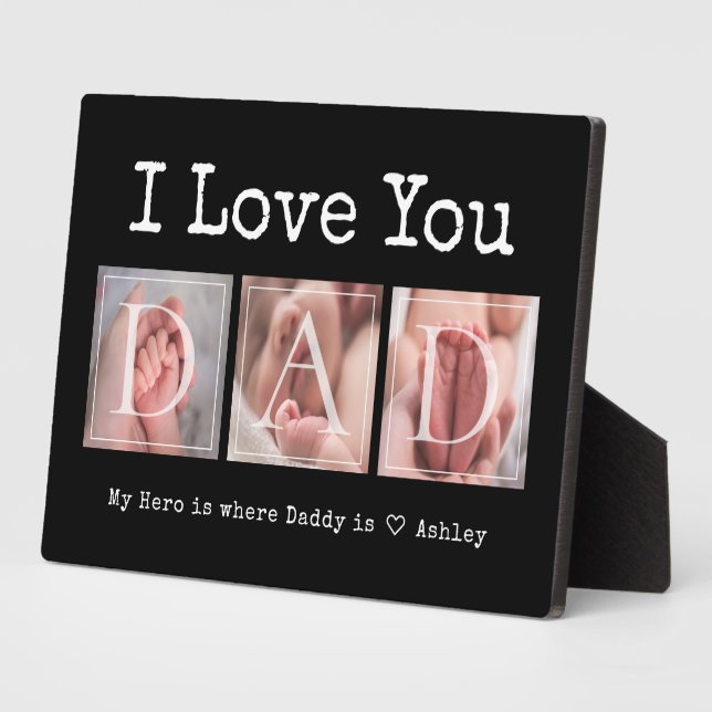 I Love You Dad Keepsake Multi Photo Plaque (Side)