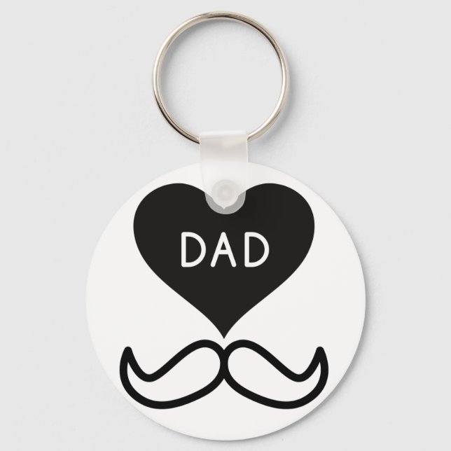 I love you dad l Father's day black white modern Key Ring (Front)