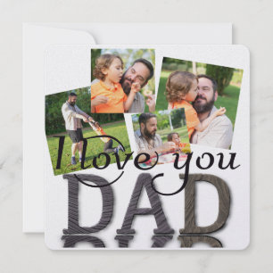 I love you dad, photo collage holiday card