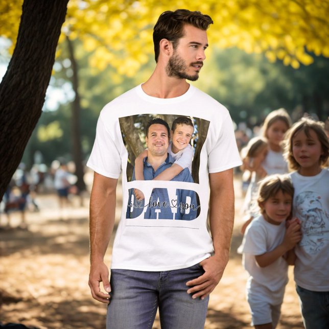 I Love You Dad Photo Quote Customised Father & Son T-Shirt (Creator Uploaded)