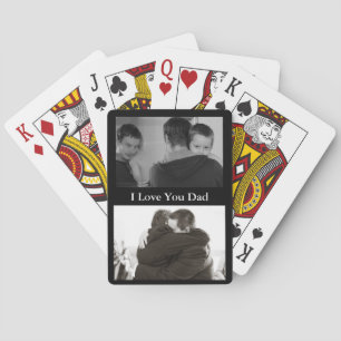 I Love You Dad w/Personalised Text & Photo Playing Cards
