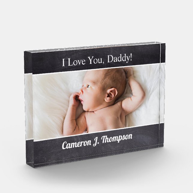 I love you Daddy Custom Photo father's day Block (Left)