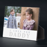 I Love You Daddy Modern Blue Text 2 Photo Collage Plaque<br><div class="desc">Personalised I Love You Daddy Modern Blue Text 2 Photo Collage Plaque.</div>