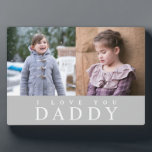 I Love You Daddy Modern Grey 2 Photo Collage Plaque<br><div class="desc">Personalised I Love You Daddy Modern Grey 2 Photo Collage Plaque.</div>