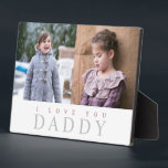 I Love You Daddy Modern Pink Text 2 Photo Collage  Plaque<br><div class="desc">Personalized I Love You Daddy Modern Pink Text 2 Photo Collage Plaque.</div>