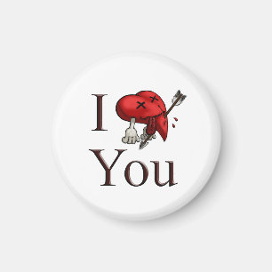 I Love You deadly wounded heart with arrow Magnet