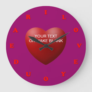 i love you dear large clock