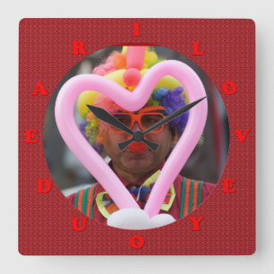 i love you dear square wall clock
