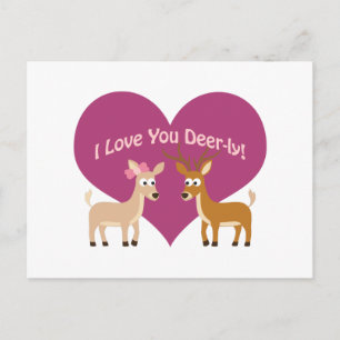 I Love You Deer-ly! Postcard