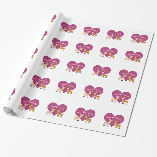 I Love You Deer-ly! Wrapping Paper (Unrolled)