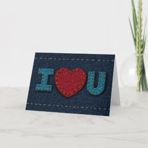I Love You - Denim Holiday Card
