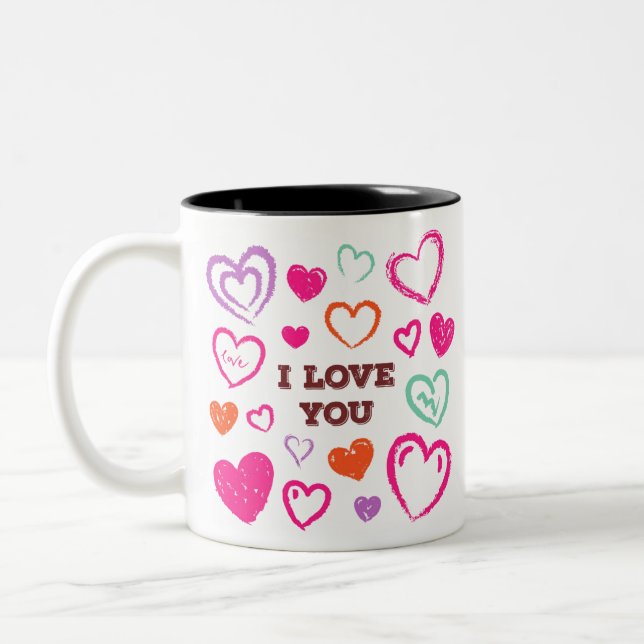 I LOVE YOU DESIGN. Two-Tone COFFEE MUG (Left)
