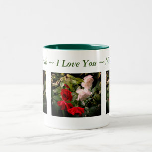 I Love You Drenched Roses Personalised Two-Tone Coffee Mug