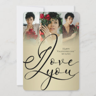 I Love You Elegant Gold Valentine’s Day Photo Card