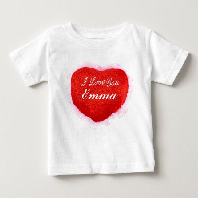I Love You Emma Heart Baby T-Shirt (Front)