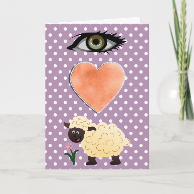 I Love You - Eye Heart Ewe Holiday Card (Front)