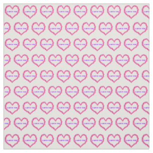 I Love You Fabric White Background
