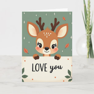 I Love You Fawn Cute Card