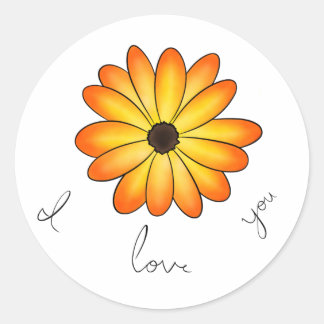 I Love You Flower Sticker