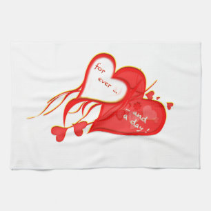 I LOVE YOU FOR EVER AND A DAY HEART TEA TOWEL