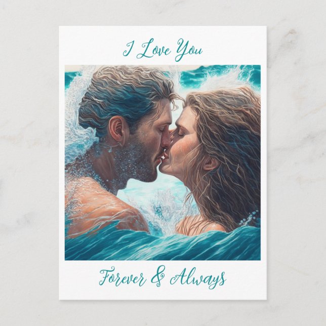 I Love You Forever and Always Romantic Postcard (Front)