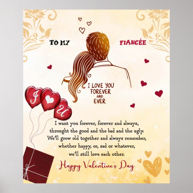 I Love You Forever And Ever, Happy Valentine's Day Poster (Front)