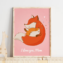 I love You Fox Wall Print | Fox Wall Print