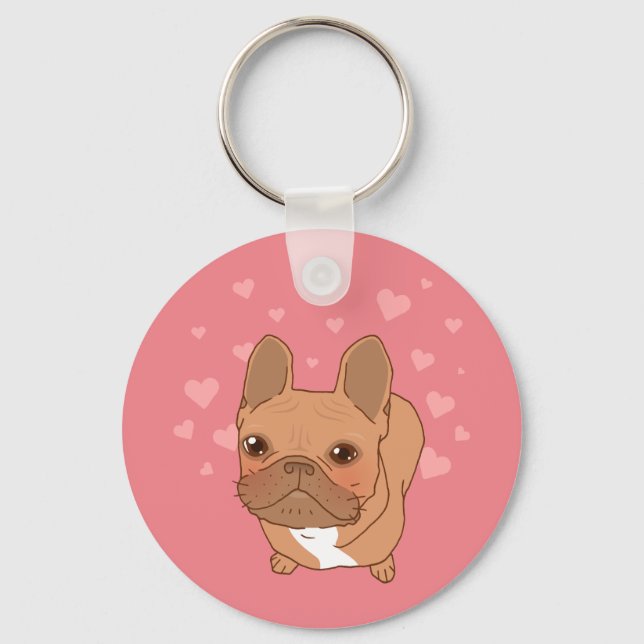 I Love You Frenchie Key Ring (Front)