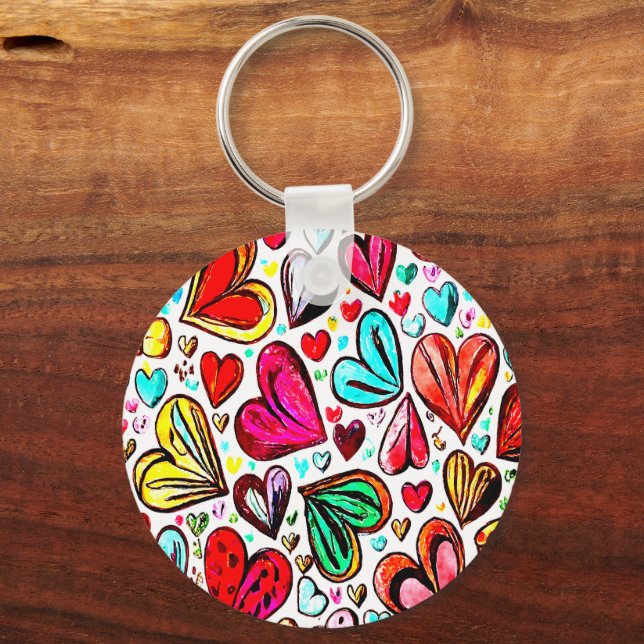 I LOVE YOU FUNKY-HEART PATTERN VALENTINE'S KEY RING (Front)