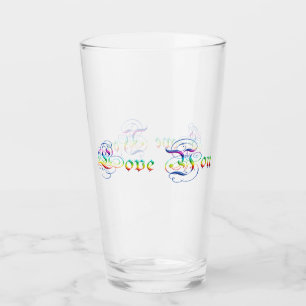I Love You. Funny Gradient Text Glass