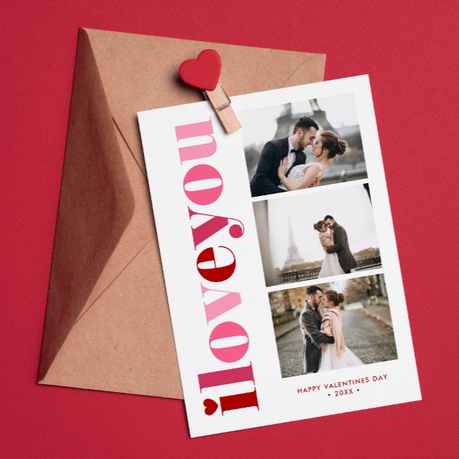"I Love You" Gallery of 3 Photos Valentines Day Holiday Card (Creator Uploaded)