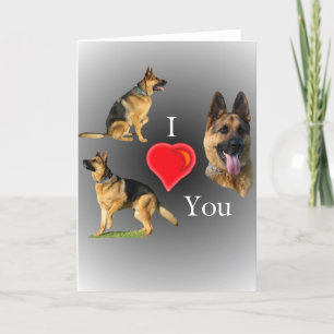 I Love You German Shepherd Card
