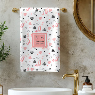 I Love You Gift Valentine Bath Towel Custom Name