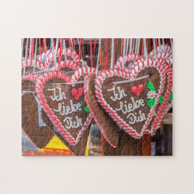 I Love You Gingerbread Hearts At The Holiday Jigsaw Puzzle (Horizontal)
