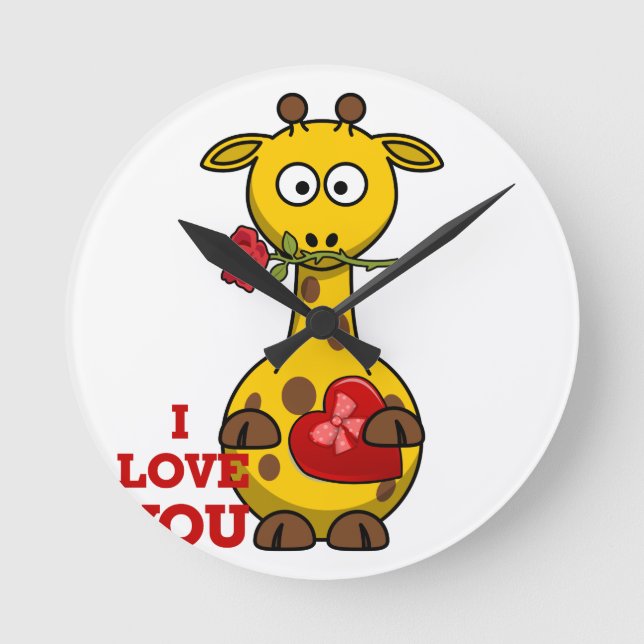 i love you giraffe round clock (Front)