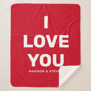 I Love You Girlfriend Red Valentines Personalized Sherpa Blanket