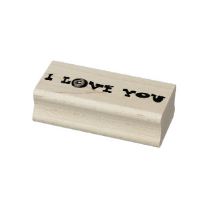 I Love You Glazed Doughnut Doughnut Valentine Stam Rubber Stamp
