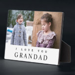 I Love You Grandad Modern 2 Photo Collage  Plaque<br><div class="desc">Personalised I Love You Grandad Modern 2 Photo Collage Plaque.</div>
