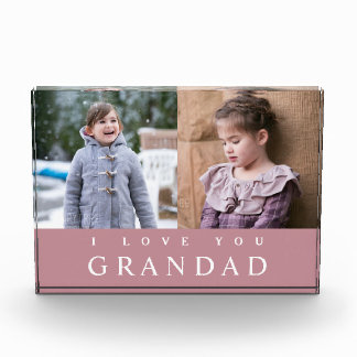 I Love You Grandad Pink 2 Photo Collage Block