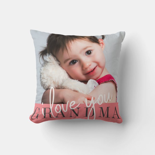 I Love You Grandma Custom Photo Cushion (Front)
