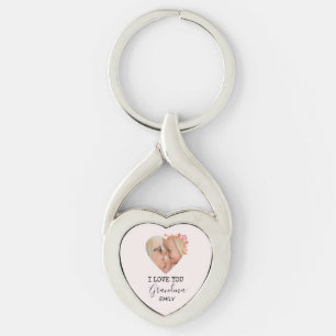 I Love You Grandma Personalised Heart Keychain