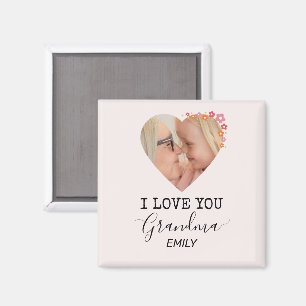 I Love You Grandma   Personalised Photo Magnet
