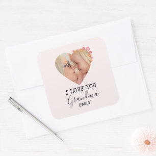I Love You Grandma   Personalised Sticker