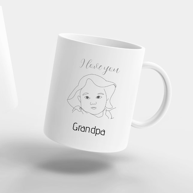 I love you Grandpa Custom Baby Face Portrait Coffee Mug (I love you Grandpa Custom Baby Face Portrait Coffee Mug)