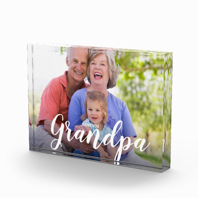 I Love You Grandpa Custom Photo Block (Right)